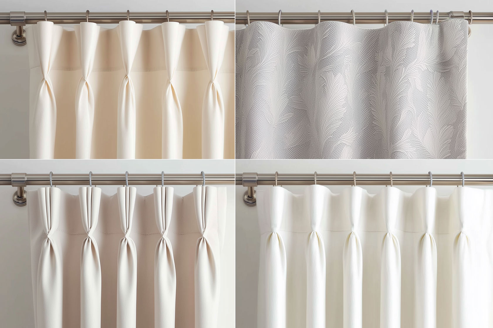 不同的窗簾皺褶
