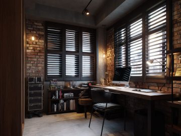 工業風書房窗簾