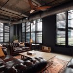 工業風格客廳窗簾