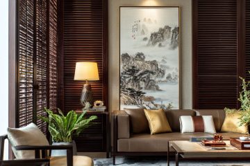 實木百葉是現代化中式客廳的加分元素