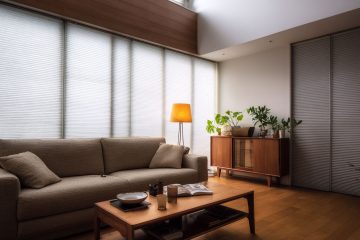 現代化風格客廳，風琴簾是提升質感的一種窗簾類型