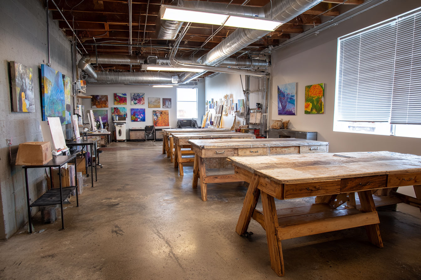 畫室的窗戶裝設鋁百葉