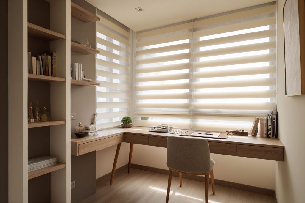 調光簾是書房窗簾經常選用的窗簾類型