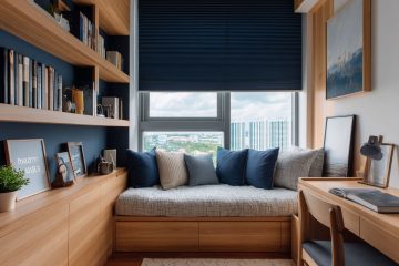 在室內空間不足的情況下，客臥室有時需要兼具書房功能。平時提供主人閱讀、藏書，臥舖更是很好的放鬆小空間。當客人來訪時，也能在簡易臥舖休息，成為額外的客臥機能。透過色系搭配，適當的臥室窗簾能有截然不同的設計感，蜂巢簾的多種顏色、觸感材質與功能能夠讓客臥室充當書房時，兼顧遮光、調光與節能機能。