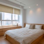 高質感的捲簾對於高樓層遮光，也是臥室窗簾一種不錯的選擇