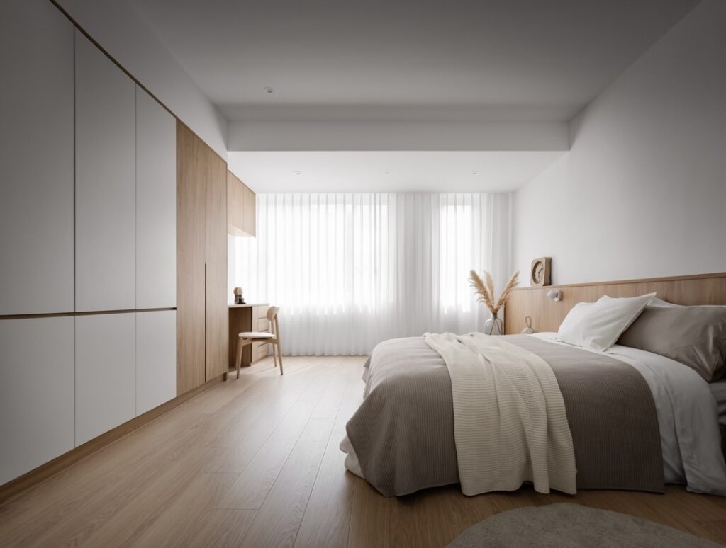 臥室布簾-抓摺簾